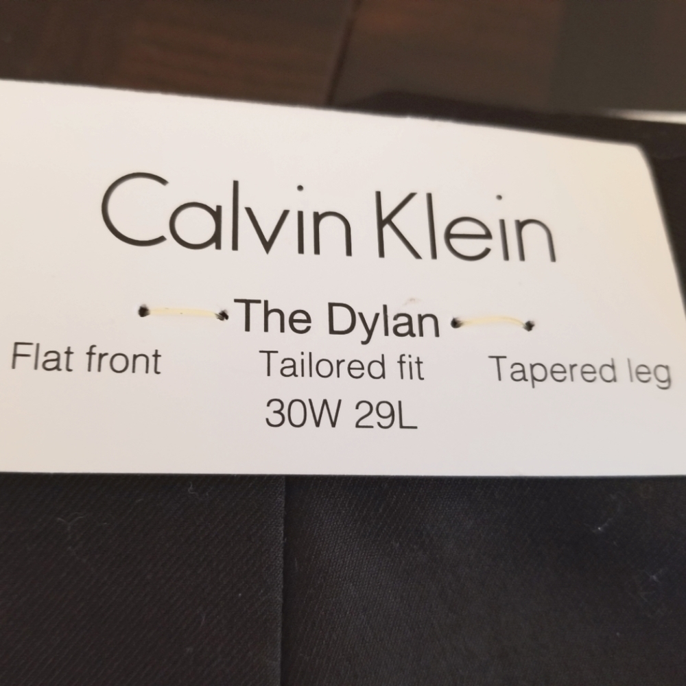 NWT Calvin Klein Dylan Tailored Fit Mens Brown Pants 30W x 29L - Picture 2 of 5